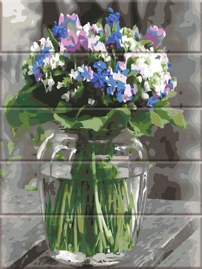 Фото Картина за номерами з дерева Букет квітів (ASW232) ArtStory від інтернет-магазину картин-розмальовок Sylarozumu.com.ua