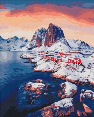 Фото Картина за номерами Світанок на Лофотенський островах (BSM-B52770) від інтернет-магазину картин-розмальовок Sylarozumu.com.ua