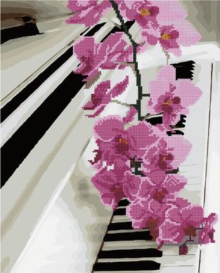 Фото Алмазная картина Орхидея на фортепиано (BGZS1142) от интернет-магазина картин-раскрасок Sylarozumu.com.ua