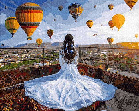 Фото Раскраски по номерам Принцесса и воздушные шары (BRM37984) от интернет-магазина картин-раскрасок Sylarozumu.com.ua