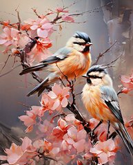 Фото Алмазна мозаїка Акварельні птахи в квітах My Art (MRT-TN1271) від інтернет-магазину рукоділля Sylarozumu.com.ua