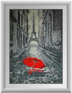 Фото Картина з страз Дощ в парижі (повна зашивання, квадратні камені) Dream Art (DA-30130) від інтернет-магазину рукоділля Sylarozumu.com.ua