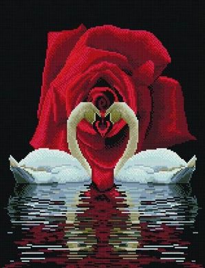 Фото Картина из страз Лебеди и розы ColorArt (CLR-PSP006, На подрамнике) от интернет-магазина рукоделия Sylarozumu.com.ua