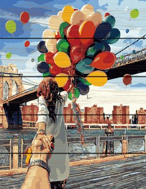 Фото Картина по номерам из дерева Следуй за мной. Бруклинский мост (RA-GXT4371) от интернет-магазина картин-раскрасок Sylarozumu.com.ua