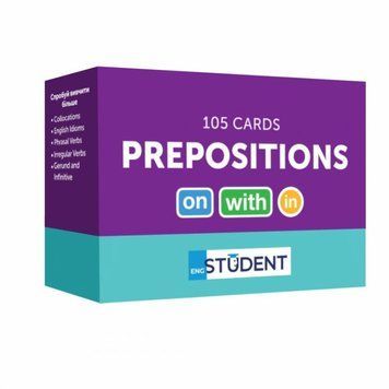 Карты для изучения - Prepositions 105 карт настольная игра и пример комплектации | Sylarozumu.com.ua