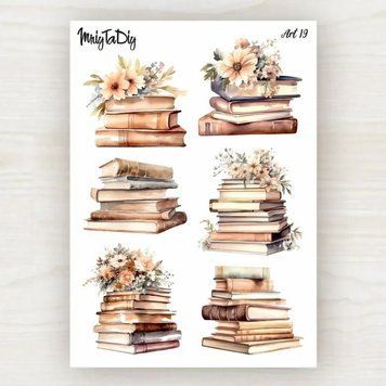 Стикеры с наклейками MriyTaDiy, Art-19, Бежевые книги