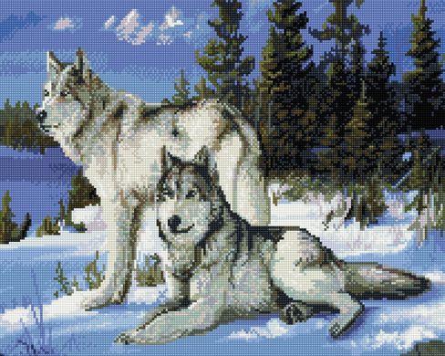Фото Картина из страз Волки на снегу ColorArt (CLR-PSP007, На подрамнике) от интернет-магазина рукоделия Sylarozumu.com.ua