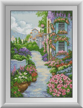 Фото Картина из страз Цветочная улица Dream Art (DA-31014, ) от интернет-магазина рукоделия Sylarozumu.com.ua