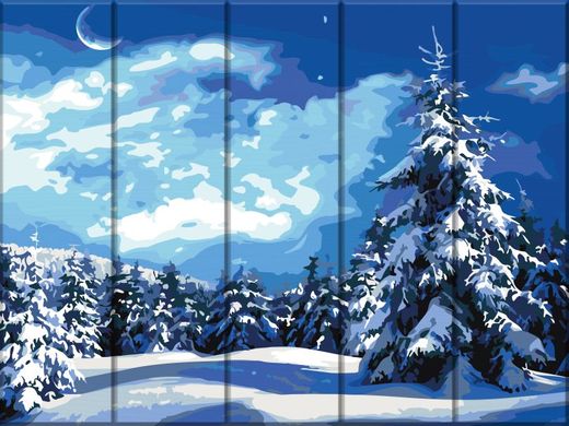 Фото Раскраска по номерам на дереве Зима (ASW225) ArtStory от интернет-магазина картин-раскрасок Sylarozumu.com.ua