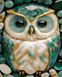 Комплектация Рисунок по цифрам Зеленая сова (золотые краски) (JX1143) (Без коробки) от интернет-магазина товаров для творчества Sylarozumu.com.ua