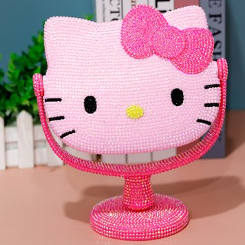 Дзеркало з алмазною мозаїкою рожеве Hello Kitty НікіТошка (MOLD15176)