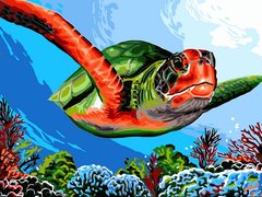 Фото Малювання по номерам Зелена черепаха (VK236) Babylon від інтернет-магазину картин-розмальовок Sylarozumu.com.ua