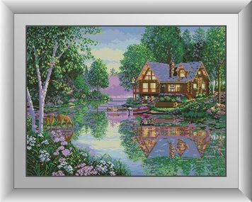 Фото Картина из страз Уютный котедж (полная зашивка, квадратные камни) Dream Art (DA-30109, ) от интернет-магазина рукоделия Sylarozumu.com.ua