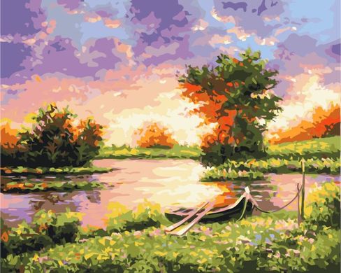 Фото Картина по номерам Закат на озере (BSM-B9923) от интернет-магазина картин-раскрасок Sylarozumu.com.ua