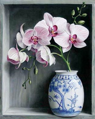 Фото Картина из страз Орхидеи в вазе ТМ Алмазная мозаика (DMF-112, ) от интернет-магазина рукоделия Sylarozumu.com.ua