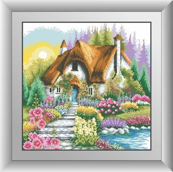 Фото Картина з страз Будиночок з мальовничим садом Dream Art (DA-30618) від інтернет-магазину рукоділля Sylarozumu.com.ua