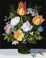 Фото Картина за номерами Натюрморт з квітами в склянці ©Ambrosius Bosschaert de Oude (KH3223) Ідейка від інтернет-магазину картин-розмальовок Sylarozumu.com.ua