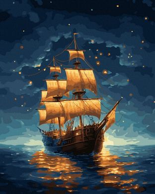 Фото Картина по номерам Корабль под звёздным небом (NIK-N515) от интернет-магазина картин-раскрасок Sylarozumu.com.ua
