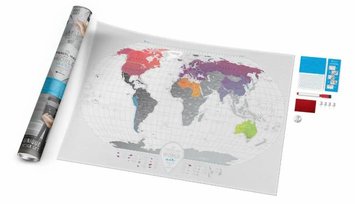 Скретч-карта мира Travel Map AIR World (англ. язык) в тубусе