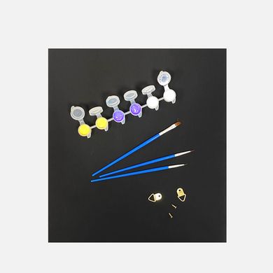 "Семейные ладошки" Набор для создания отпечатков на черном подрамнике (золотая и фиолетовая краски)