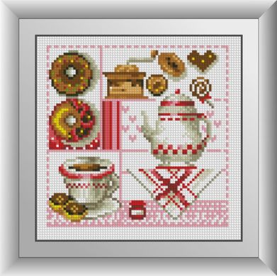 Фото Картина из страз Кофе и пончики (квадратные камни, полная зашивка) Dream Art (DA-30422, ) от интернет-магазина рукоделия Sylarozumu.com.ua