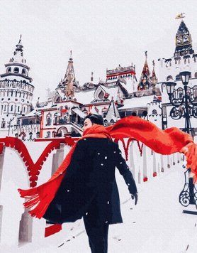 Фото PGX26244 Розмальовки за номерами Прогулянка по Москві 40 х 50 см Brushme Premium від інтернет-магазину картин-розмальовок Sylarozumu.com.ua