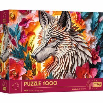 Пазлы для взрослых Trefl Jubileusz Волк 1000 элементов настольная игра и пример комплектации | Sylarozumu.com.ua