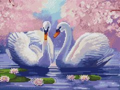 Фото Картина стразами Лебеди Алмазная мозаика (OSG027, Без подрамника) от интернет-магазина рукоделия Sylarozumu.com.ua