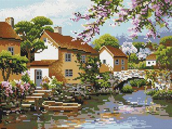 Фото Картина из страз На берегу реки ColorArt (CLR-PST415, На подрамнике) от интернет-магазина рукоделия Sylarozumu.com.ua