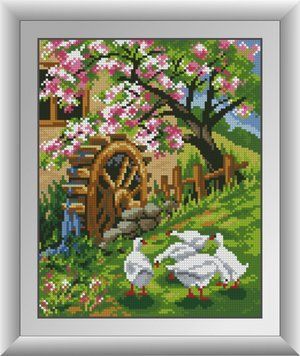 Фото Картина из страз Гуси у мельницы Dream Art (DA-30770, ) от интернет-магазина рукоделия Sylarozumu.com.ua