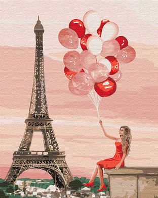 Фото Картина по номерам Красные краски Париже (KHO4757) Идейка (Без коробки) от интернет-магазина картин-раскрасок Sylarozumu.com.ua