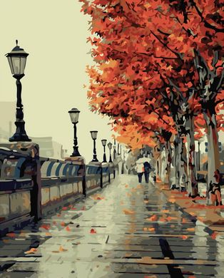 Фото Картина по номерам Осенний бульвар (BK-G117) (Без коробки) от интернет-магазина картин-раскрасок Sylarozumu.com.ua