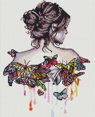 Фото Картина алмазами Девушка и бабочки Алмазная мозаика (OSG028, Без подрамника) от интернет-магазина рукоделия Sylarozumu.com.ua