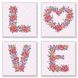 Комплектація Картина за номерами Квартет Слово LOVE flowers (CH125) Идейка від інтернет-магазину товарів для творчості Sylarozumu.com.ua