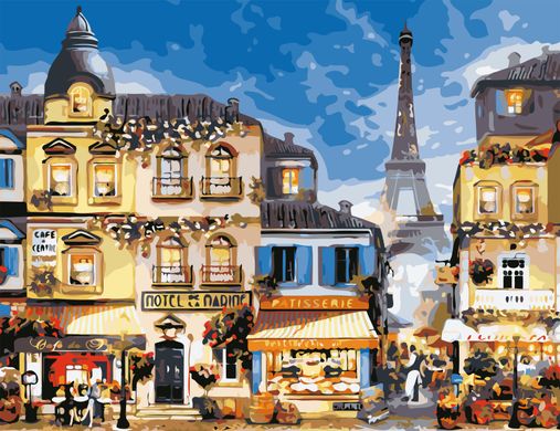 Фото Картина за номерами У центрі Парижа (AS0651) ArtStory від інтернет-магазину картин-розмальовок Sylarozumu.com.ua