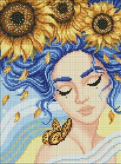 Фото Алмазна вишивка Дівчина з соняшниками з голограмними стразами (AB) ©pollypop92 Ідейка (AMO7835) від інтернет-магазину рукоділля Sylarozumu.com.ua