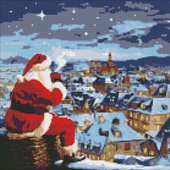 Фото Алмазная картина Рождественская ночь с голограммными стразами (AB) ©art_selena_ua Идейка (AMO7826, На подрамнике) от интернет-магазина рукоделия Sylarozumu.com.ua
