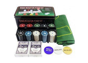 International Toys Trading LTD Покерный набор 200 фишек с номиналом + сукно (жестяная коробка) (IG-1104215) настольная игра и пример комплектации | Sylarozumu.com.ua