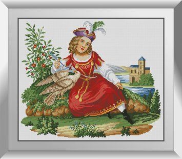 Фото Картина з страз Дівчина з соколом Dream Art (DA-31162) від інтернет-магазину рукоділля Sylarozumu.com.ua