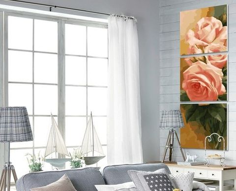 Фото Картина за номерами Триптих. ніжні троянди (вертикальна) (MS14048) Babylon від інтернет-магазину картин-розмальовок Sylarozumu.com.ua