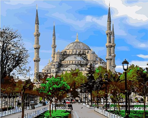 Фото Картини за номерами Стамбул. блакитна мечеть. (VP485) Babylon від інтернет-магазину картин-розмальовок Sylarozumu.com.ua