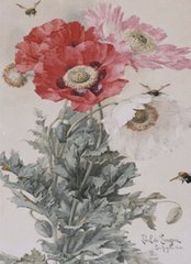 Фото Мозаїка алмазна Маки і бджоли худ. Paul de Longpre Діамантові ручки (GU_189722) від інтернет-магазину рукоділля Sylarozumu.com.ua