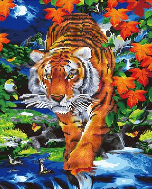 Фото Алмазна картина Тигр на річці (GZS1098) (Без коробки) від інтернет-магазину Sylarozumu.com.ua