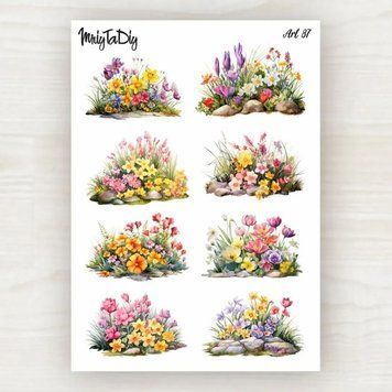 Стикеры с наклейками MriyTaDiy, Art-87, Весенние цветы.