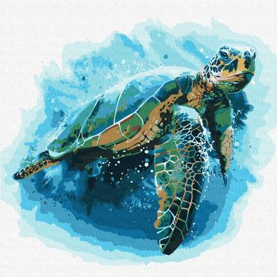 Фото Картина по номерам Голубая черепаха (KHO4271) Идейка (Без коробки) от интернет-магазина картин-раскрасок Sylarozumu.com.ua