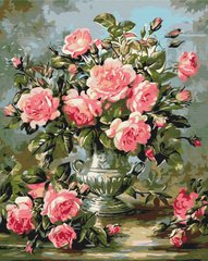 Фото Картина за номерами Букет піоновидних троянд (BSM-B51968) від інтернет-магазину картин-розмальовок Sylarozumu.com.ua