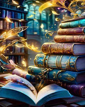 Фото Алмазная картина Любимые книги с голограмными стразами My Art (MRT-TNG1658, На подрамнике) от интернет-магазина рукоделия Sylarozumu.com.ua