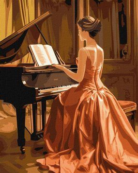 Фото KH8325 Картина по номерам Великолепная пианистка &copy;art_selena_ua 40 х 50 см Идейка от интернет-магазина картин-раскрасок Sylarozumu.com.ua