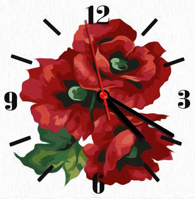 Фото Картина по номерам часы Маки (ASG002) ArtStory (Без коробки) от интернет-магазина картин-раскрасок Sylarozumu.com.ua