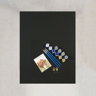 "Сияющие семейные ладошки" Набор для создания отпечатков на черном полотне (синие и золотые блестки) 40*50